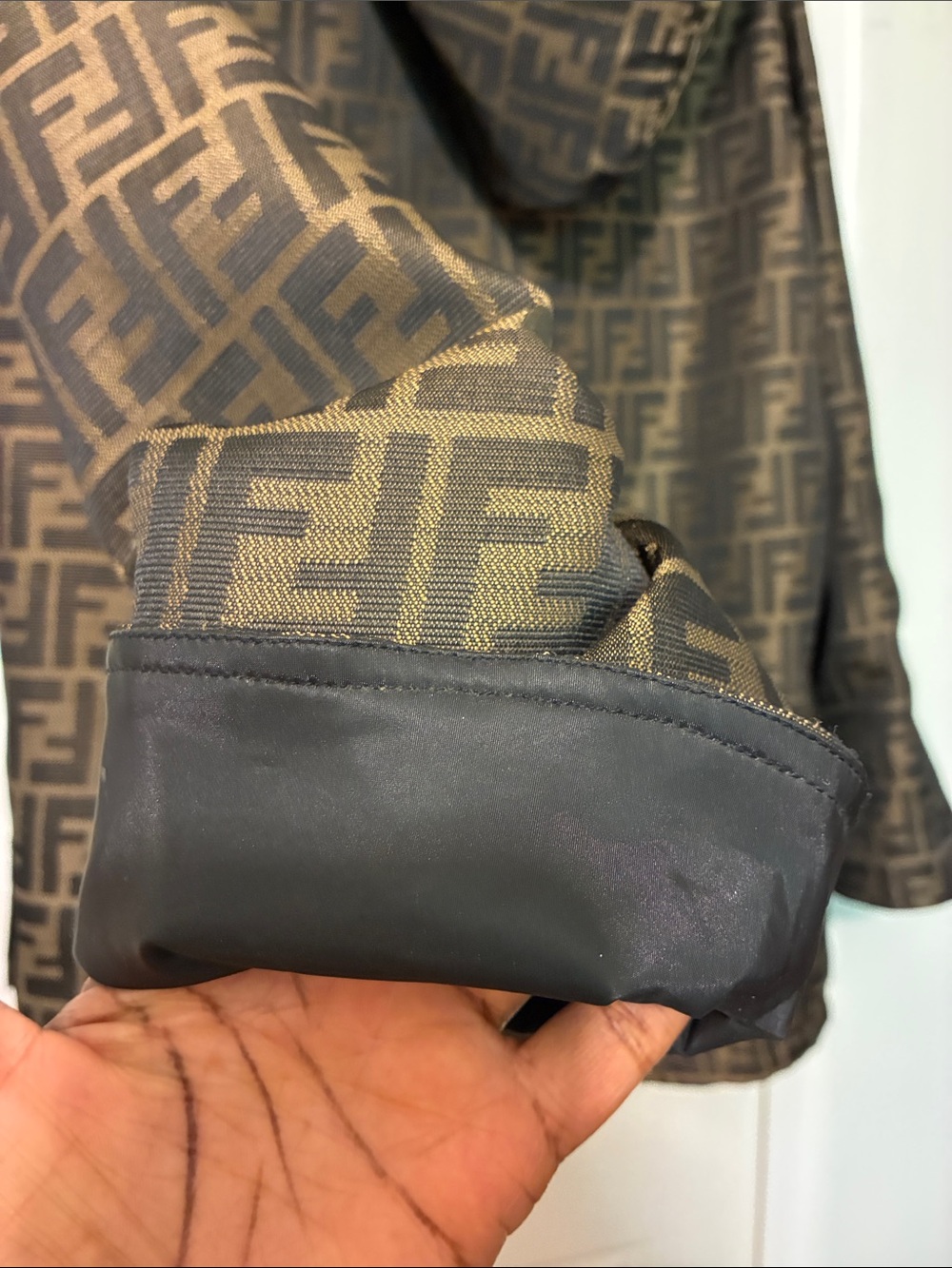 Fendi Brown FF Logo Hooded Windbreaker Jacket - Picture 6 of 16